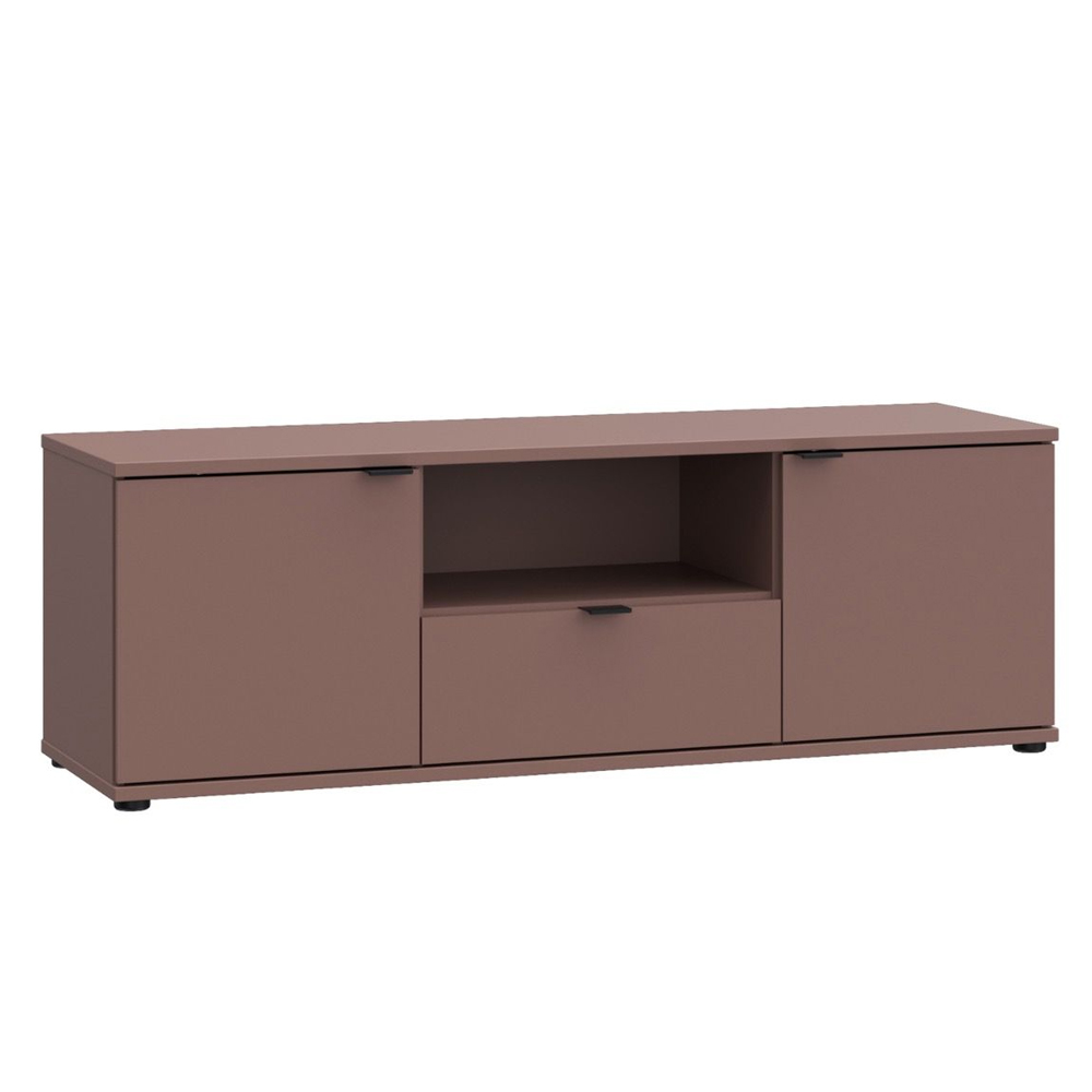 Gelion Wooden TV Stand with 2 Doors 1 Drawer in Terracotta