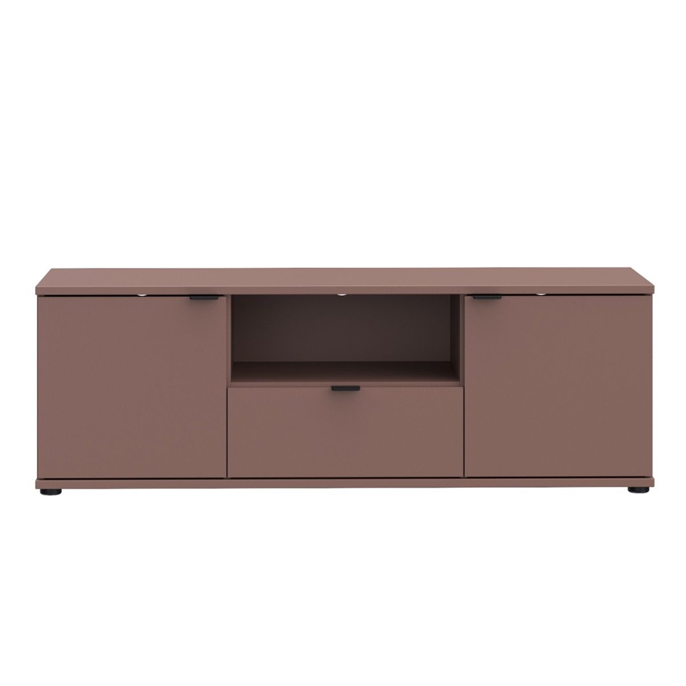 Gelion Wooden TV Stand with 2 Doors 1 Drawer in Terracotta