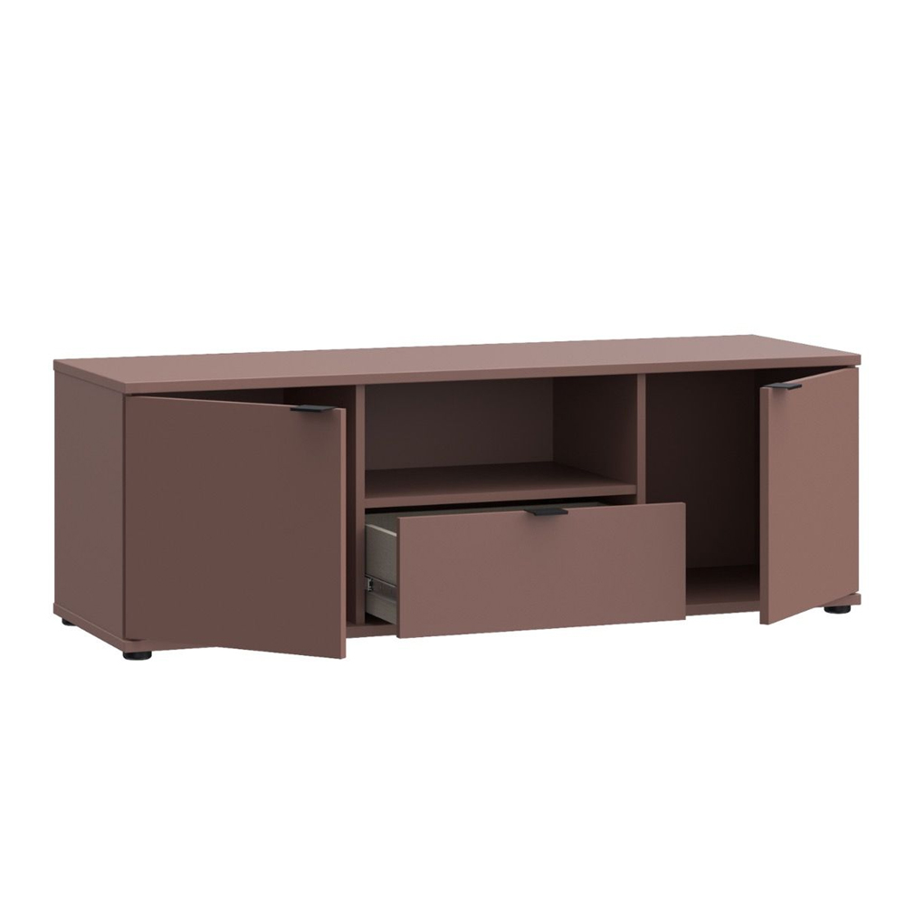 Gelion Wooden TV Stand with 2 Doors 1 Drawer in Terracotta