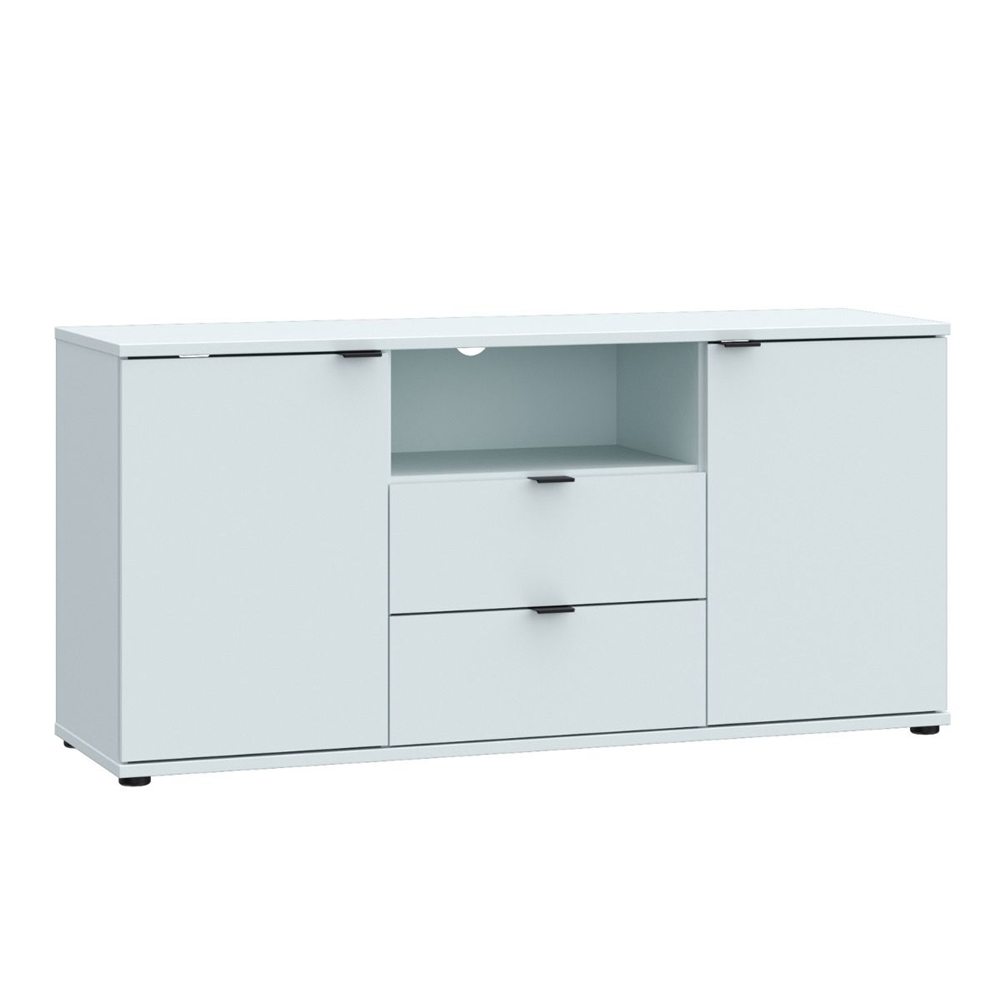 Gelion Wooden TV Stand with 2 Doors 2 Drawers in Light Grey