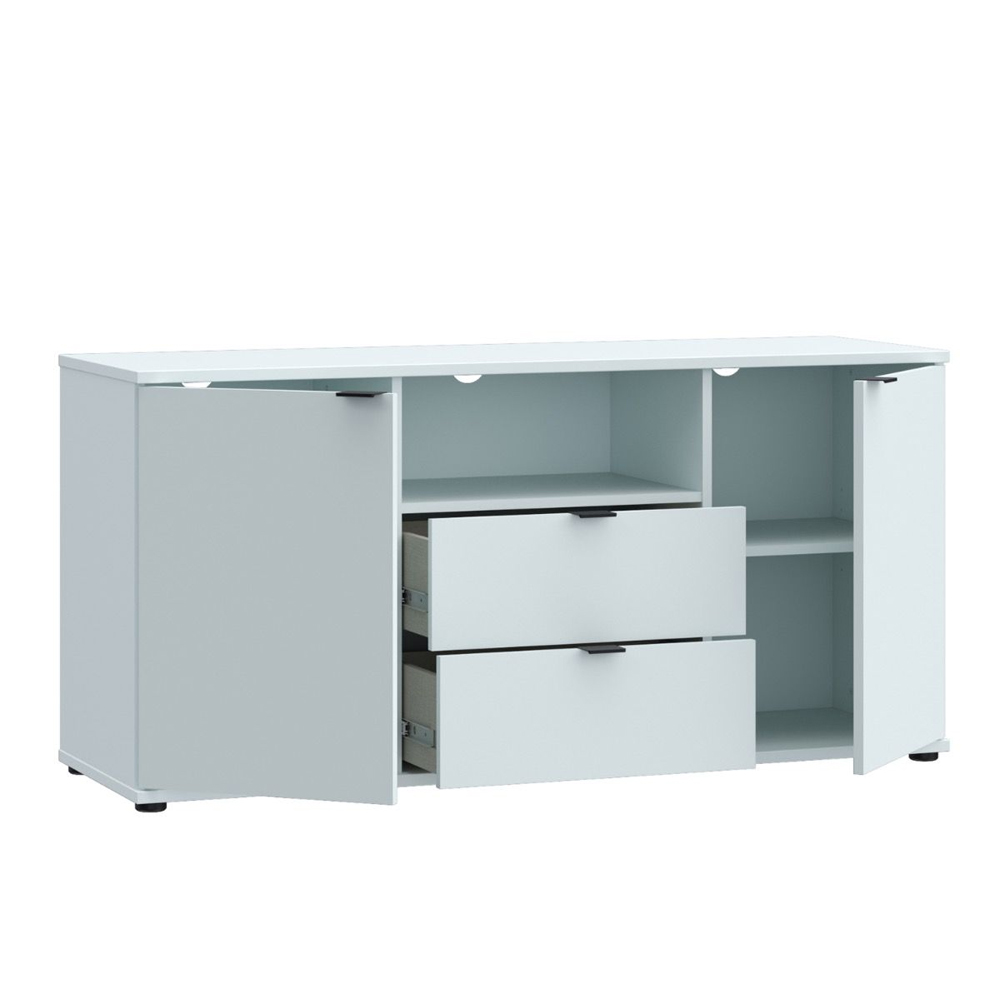 Gelion Wooden TV Stand with 2 Doors 2 Drawers in Light Grey