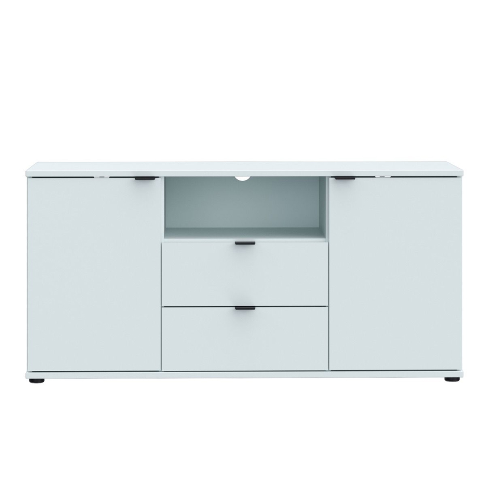 Gelion Wooden TV Stand with 2 Doors 2 Drawers in Light Grey