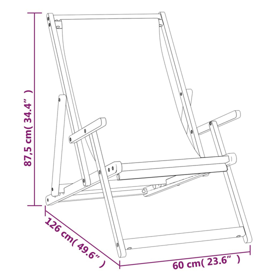 Gella Teak Wood Beach Folding Chair With Grey Fabric Seat