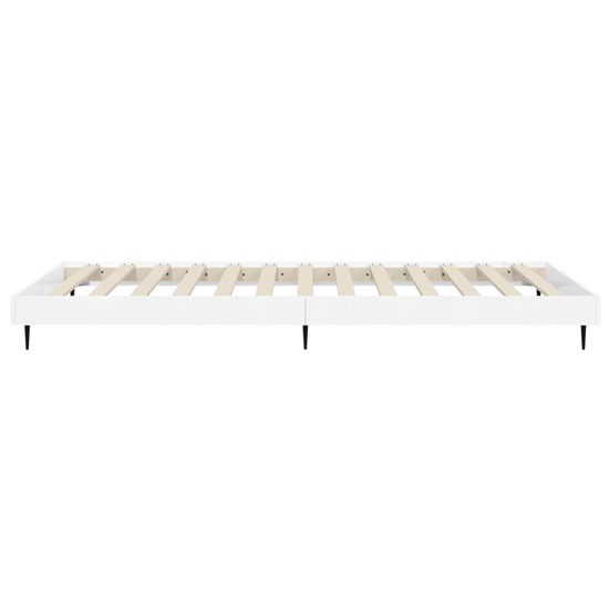 Gemma High Gloss Single Bed In White With Black Metal Legs