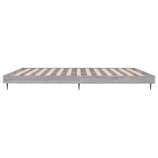 Gemma Wooden Double Bed In Grey Sonoma Oak With Black Legs