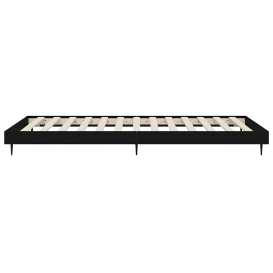 Gemma Wooden Single Bed In Black With Black Metal Legs