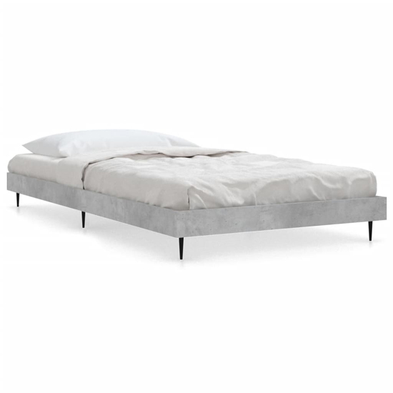 Gemma Wooden Single Bed In Concrete Effect With Black Legs