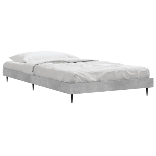 Gemma Wooden Single Bed In Concrete Effect With Black Legs