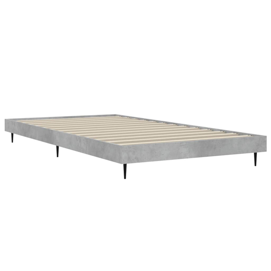 Gemma Wooden Single Bed In Concrete Effect With Black Legs