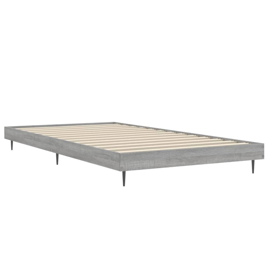 Gemma Wooden Single Bed In Grey Sonoma Oak With Black Legs