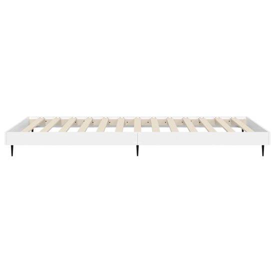 Gemma Wooden Single Bed In White With Black Metal Legs