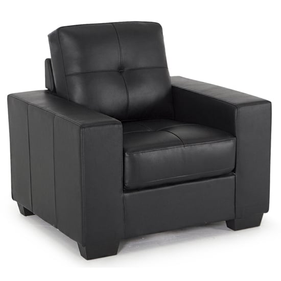 Product photograph of Gemonian Bonded Leather 1 Seater Sofa In Black from Furniture in Fashion