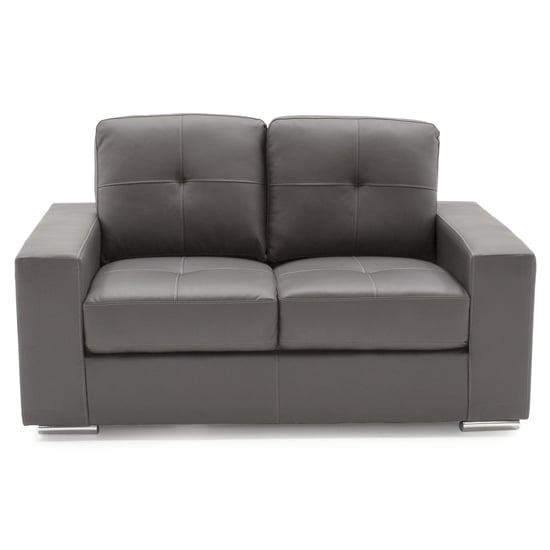 Photo of Gemonian bonded leather 2 seater sofa in grey