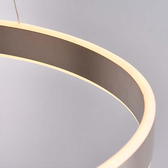Gen LED Ring Pendant Light In Matt Nickel With Frosted Diffuser