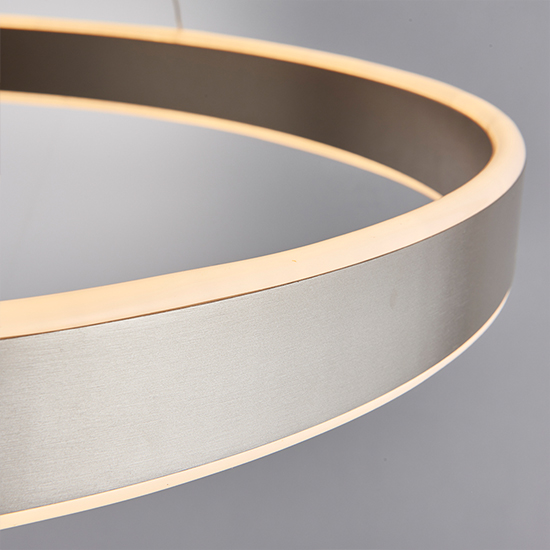Gen LED Ring Pendant Light In Matt Nickel With Frosted Diffuser