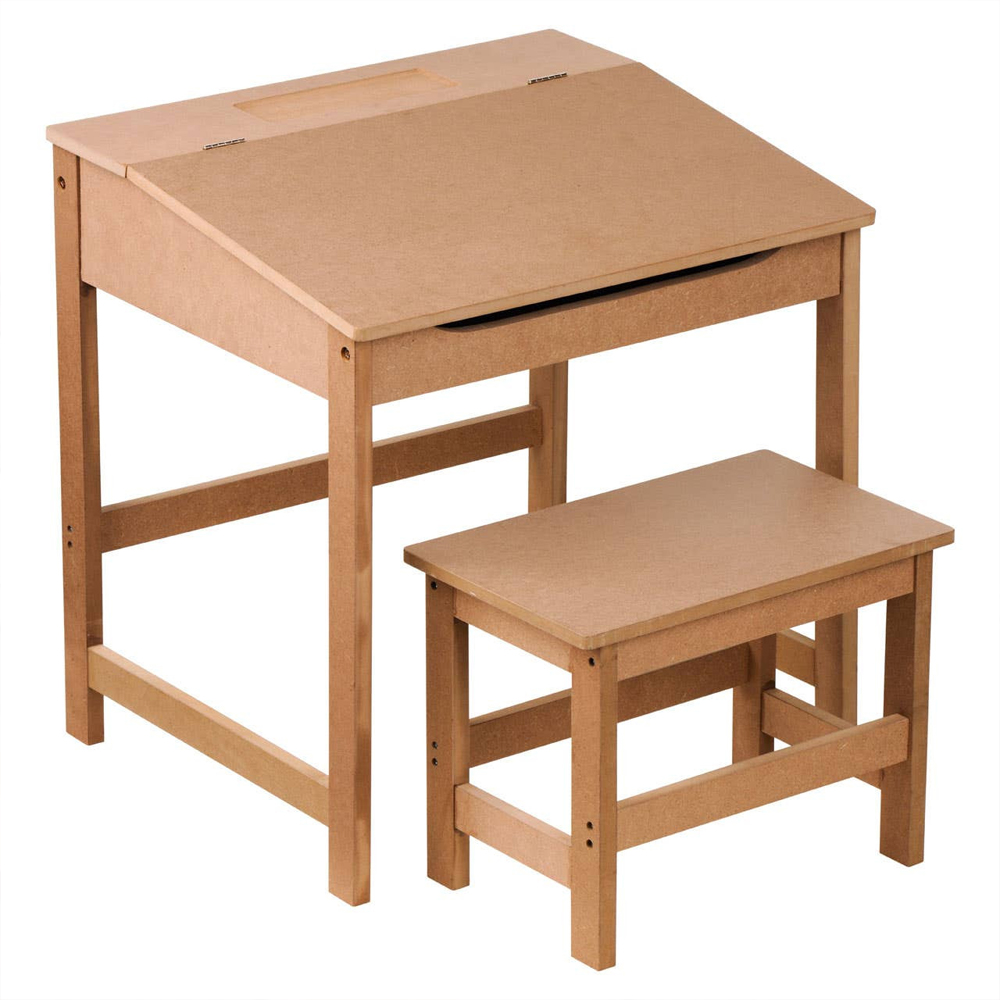 Genaro Wooden Children Table with Stool in Natural