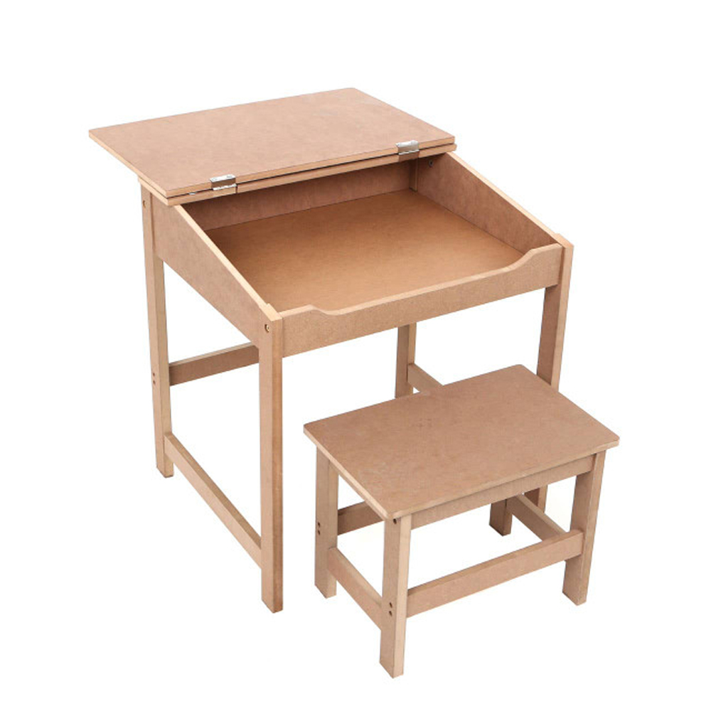 Genaro Wooden Children Table with Stool in Natural