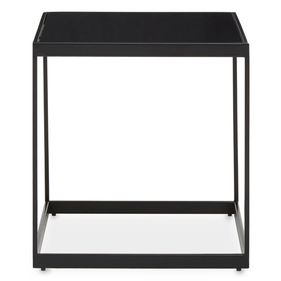Genera Wooden End Table With Metal Frame In Matte Black