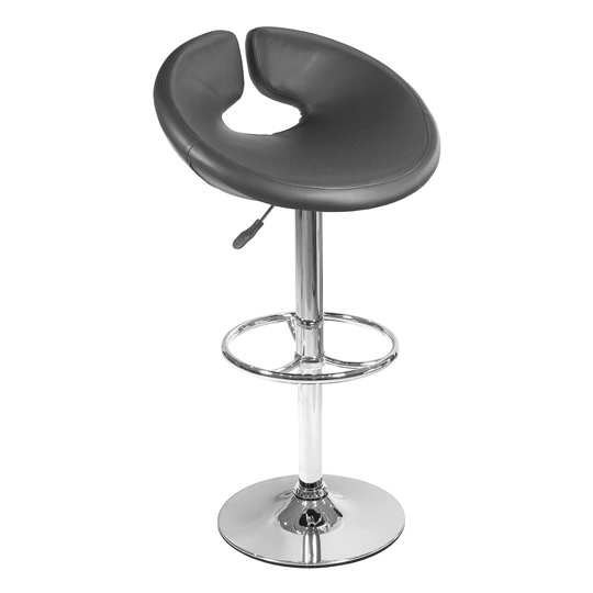 Generoso Black Leather Bar Stool With Chrome Base Furniture in Fashion