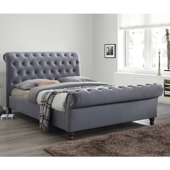 Genesis Fabric King Size Bed In Grey