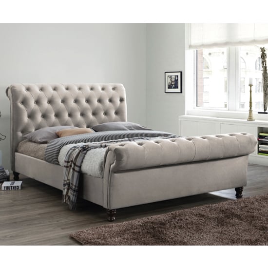 Product photograph of Genesis Fabric Super King Size Bed In Champagne from Furniture in Fashion