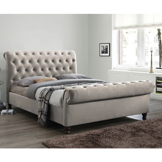 Genesis Fabric Super King Size Bed In Champagne Furniture in Fashion