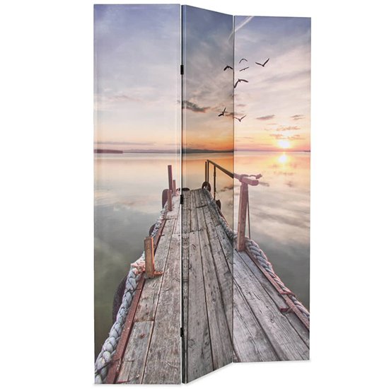Genet Wooden Folding 120cm x 170cm Room Divider In Lake