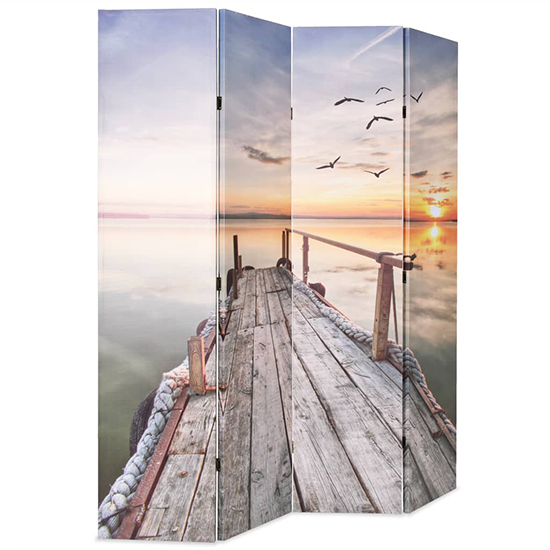 Genet Wooden Folding 160cm x 170cm Room Divider In Lake