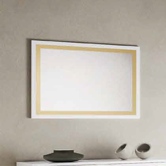 Product photograph of Geneva Wall Mirror In White And Geneva High Gloss Frame from Furniture in Fashion