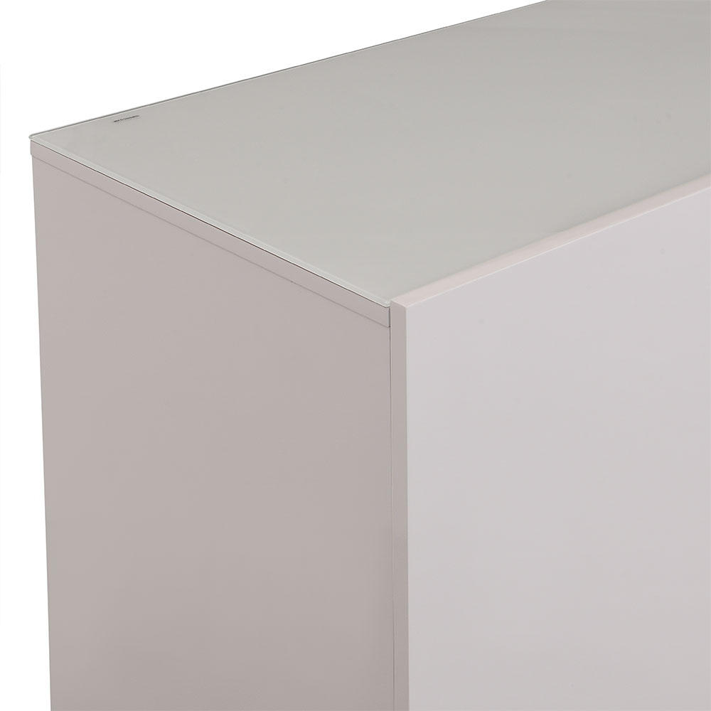 Genie Wide High Gloss Sideboard with 2 Doors 3 Drawers in Cashmere and LED