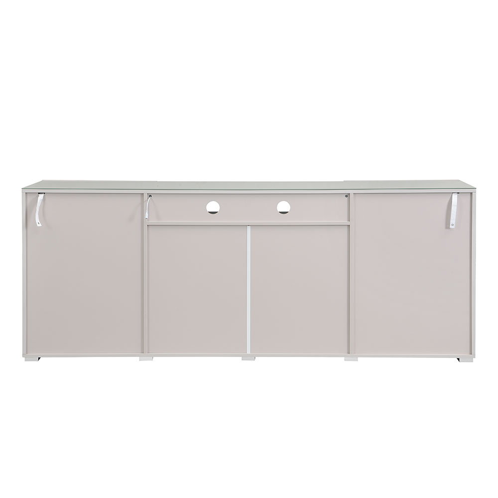 Genie Wide High Gloss Sideboard with 2 Doors 3 Drawers in Cashmere and LED