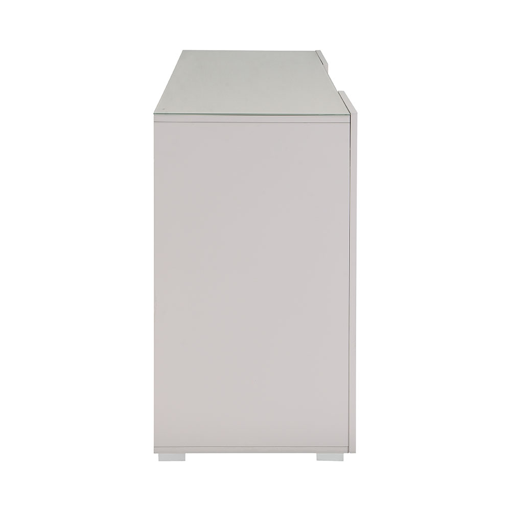 Genie Wide High Gloss Sideboard with 2 Doors 3 Drawers in Cashmere and LED