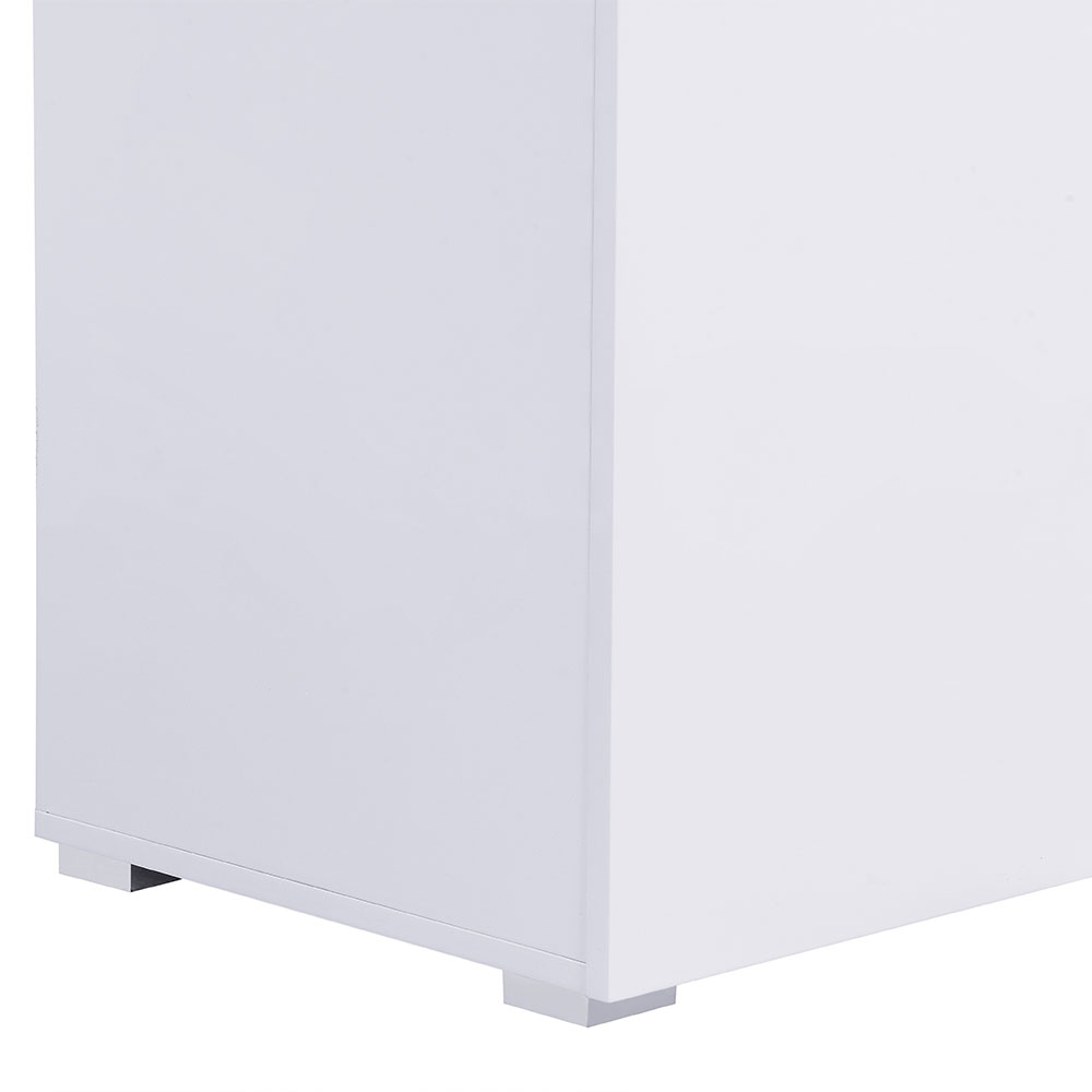Genie Wide High Gloss Sideboard with 2 Doors 3 Drawers in White and LED