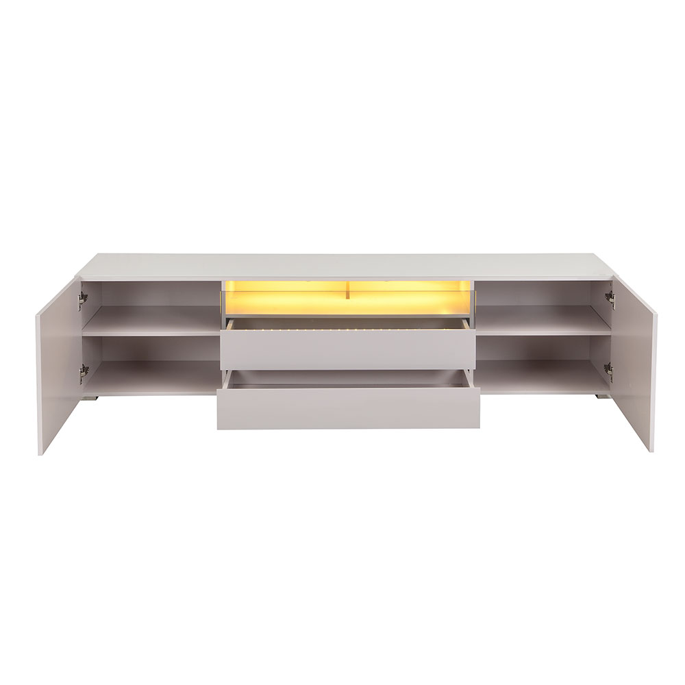 Genie Wide High Gloss TV Stand in Cashmere with LED