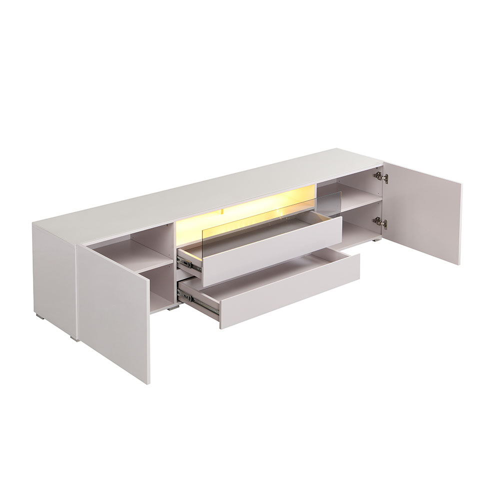 Genie Wide High Gloss TV Stand in Cashmere with LED