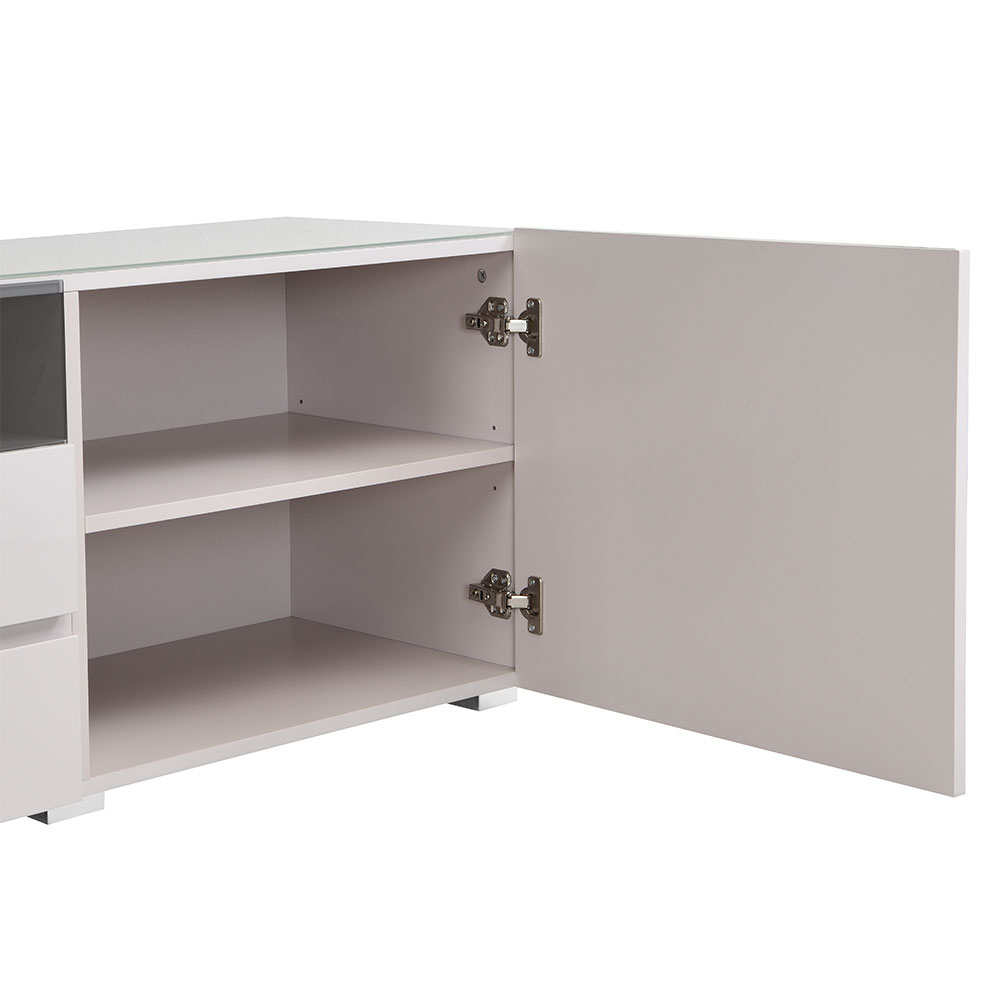 Genie Wide High Gloss TV Stand in Cashmere with LED