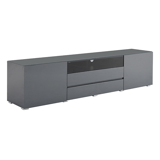 Genie Wide TV Stand Grey High Gloss Furniture in Fashion