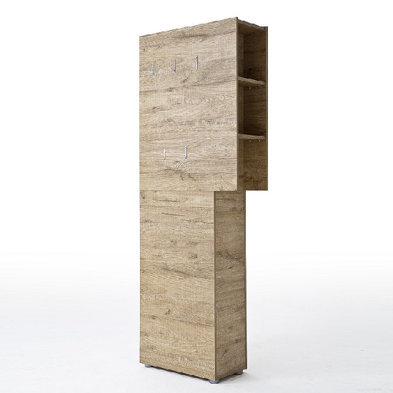 Genie Stylish Coat Rack In Natural Oak With 5 Hooks_3