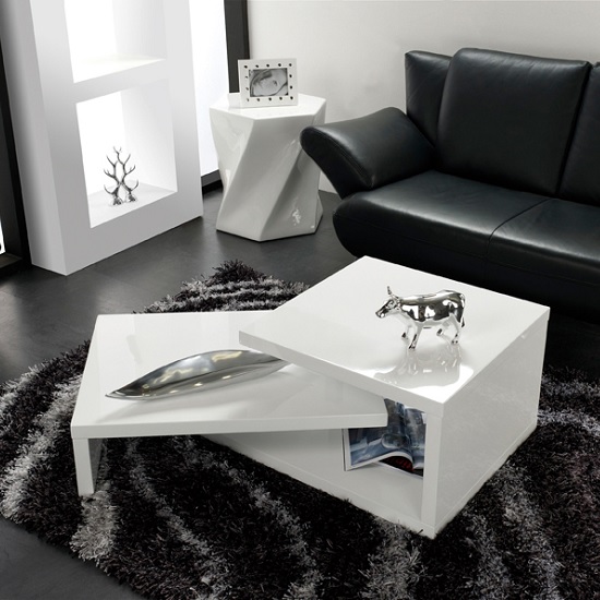 Geno Coffee Table In White High Gloss With Rotation_2