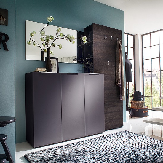 Read more about Genie hallway furniture set 3 in matt anthracite and wenge