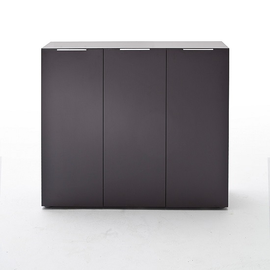 Photo of Genie wide shoe cabinet in matt anthracite with 3 doors