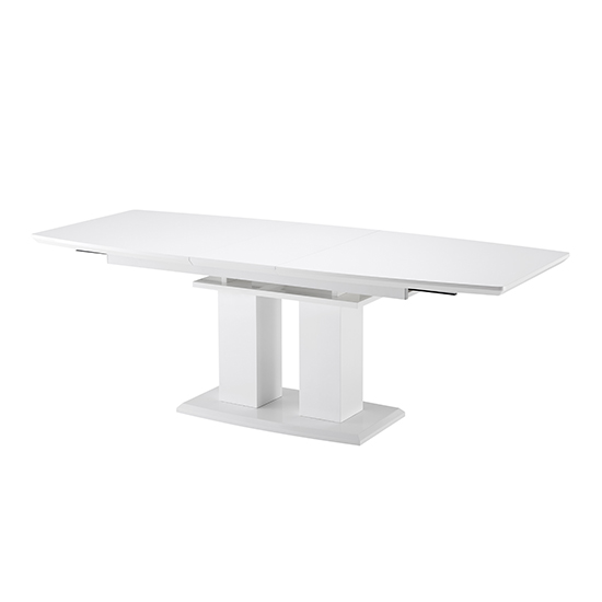 Genisimo Large High Gloss Extending Dining Table In White