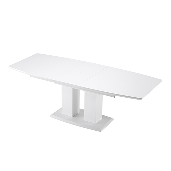 Genisimo Large High Gloss Extending Dining Table In White