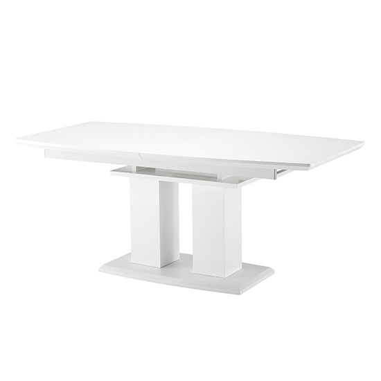Genisimo Large High Gloss Extending Dining Table In White