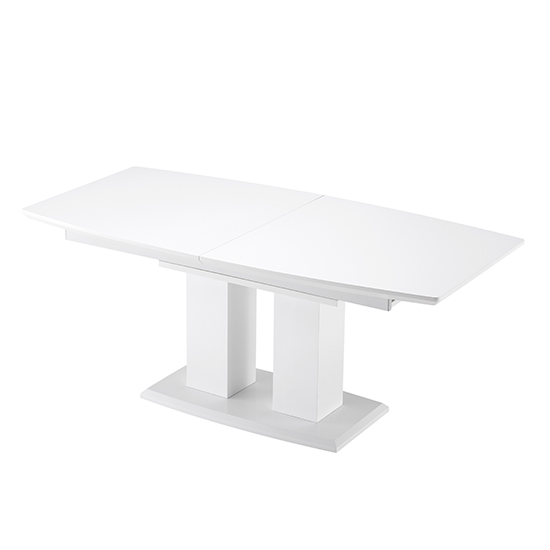 Genisimo Large High Gloss Extending Dining Table In White