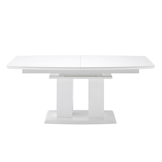 Genisimo Large High Gloss Extending Dining Table In White
