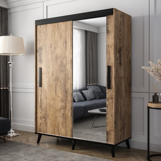 Product photograph of Genoa Ii Mirrored Wardrobe 2 Sliding Doors 150cm In Chestnut from Furniture in Fashion