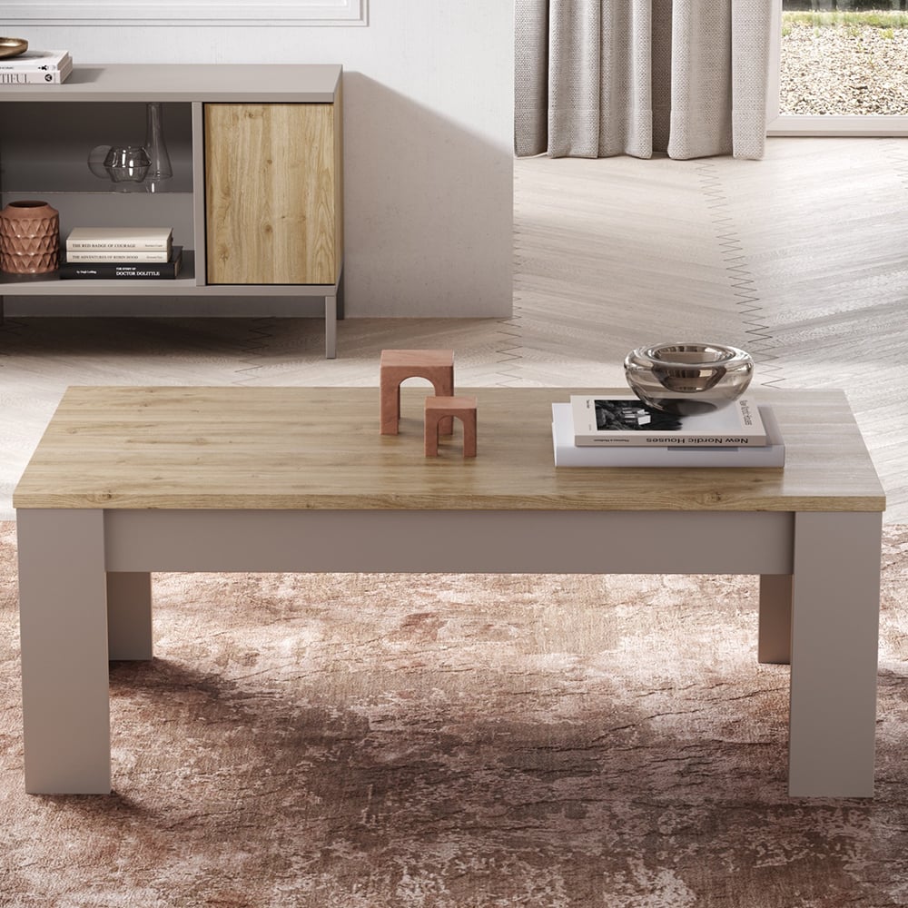 Read more about Genoa wooden coffee table in cashmere and cadiz oak