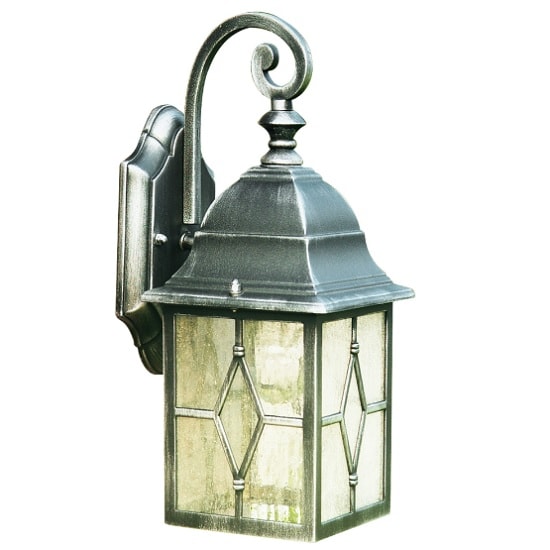 Genoa 1 Light Outdoor Wall Bracket In Black And Silver