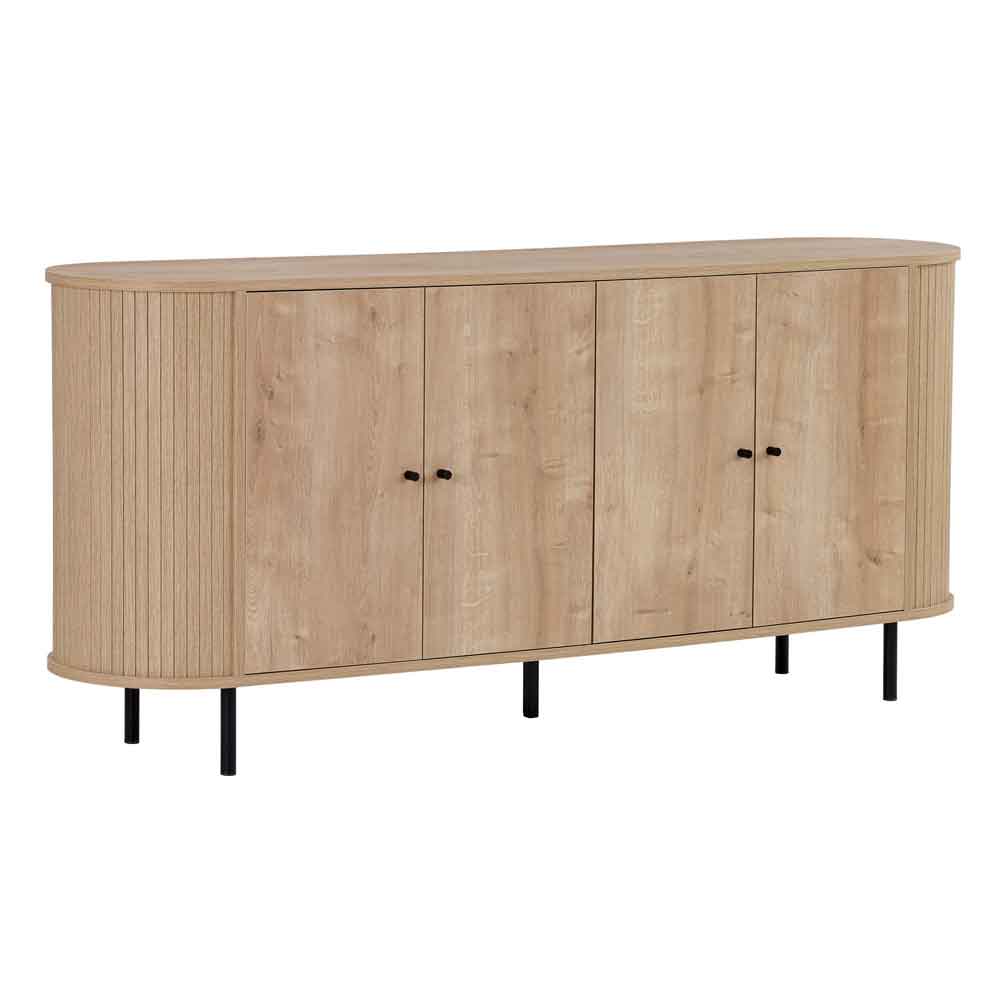 Gentle Wooden Sideboard with 4 Doors in Sapphire Oak